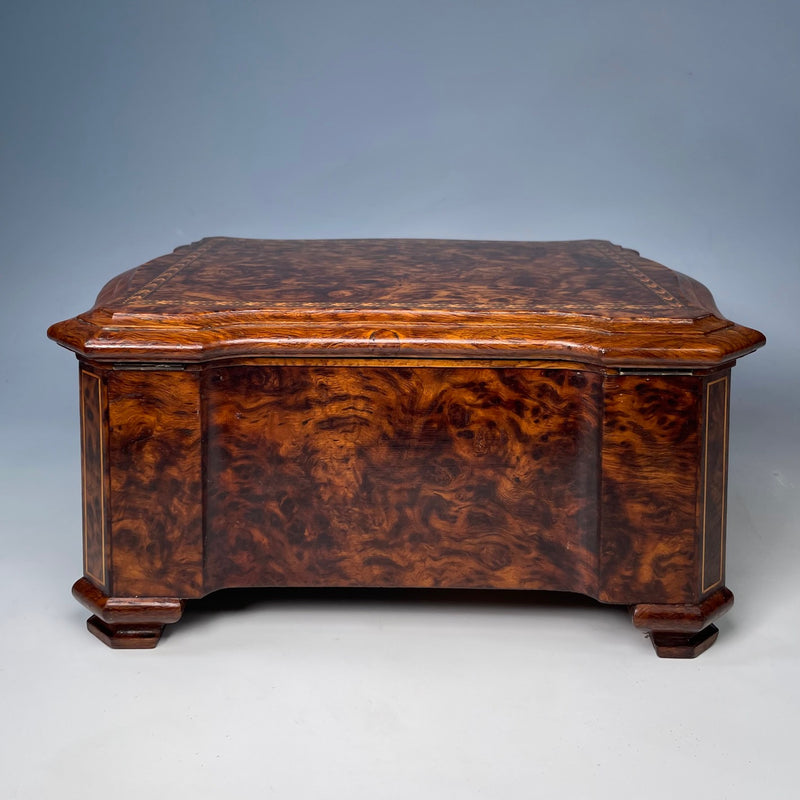 Victorian Burr Elm Inlaid Jewellery Box