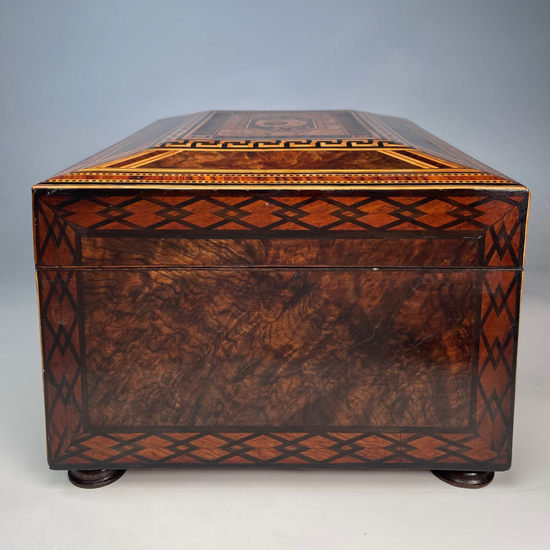 Victorian Walnut Inlaid Sewing Box