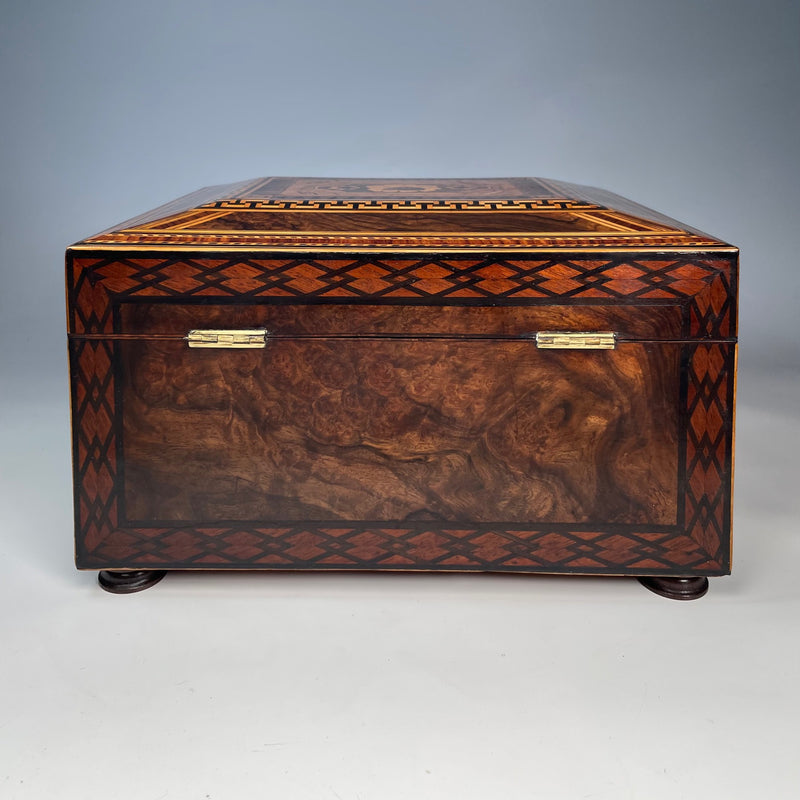 Victorian Walnut Inlaid Sewing Box