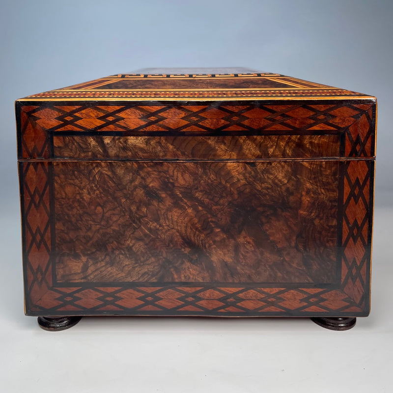 Victorian Walnut Inlaid Sewing Box