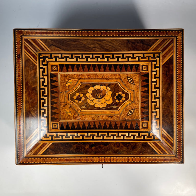 Victorian Walnut Inlaid Sewing Box