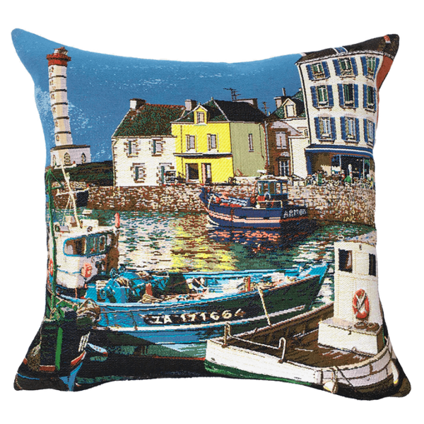 Jules Pansu: Le Port Cushion Cover