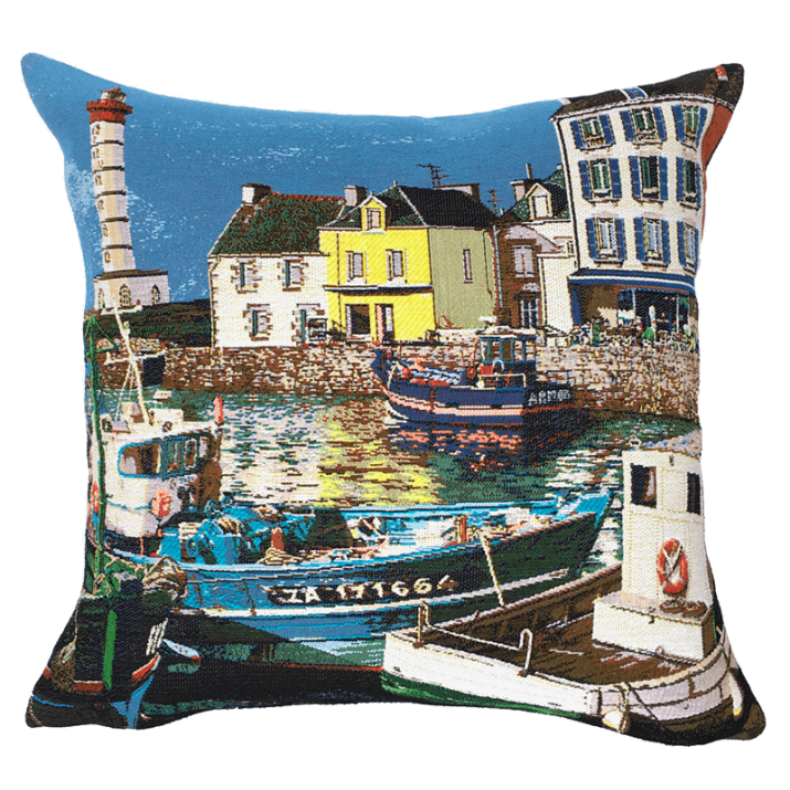 Jules Pansu: Le Port Cushion Cover