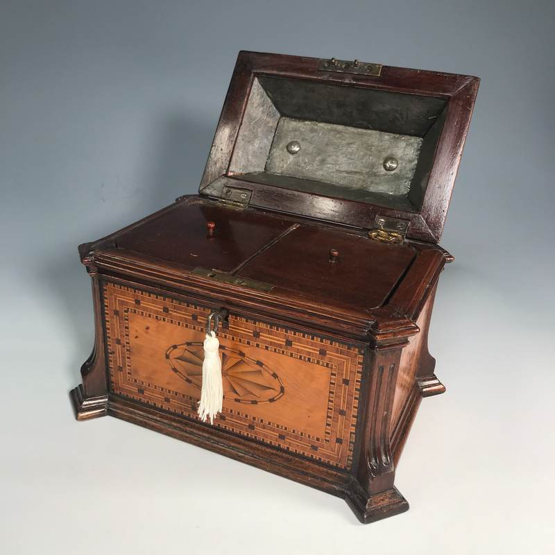 19th Century Kingwood & Parquetry Tea Caddy