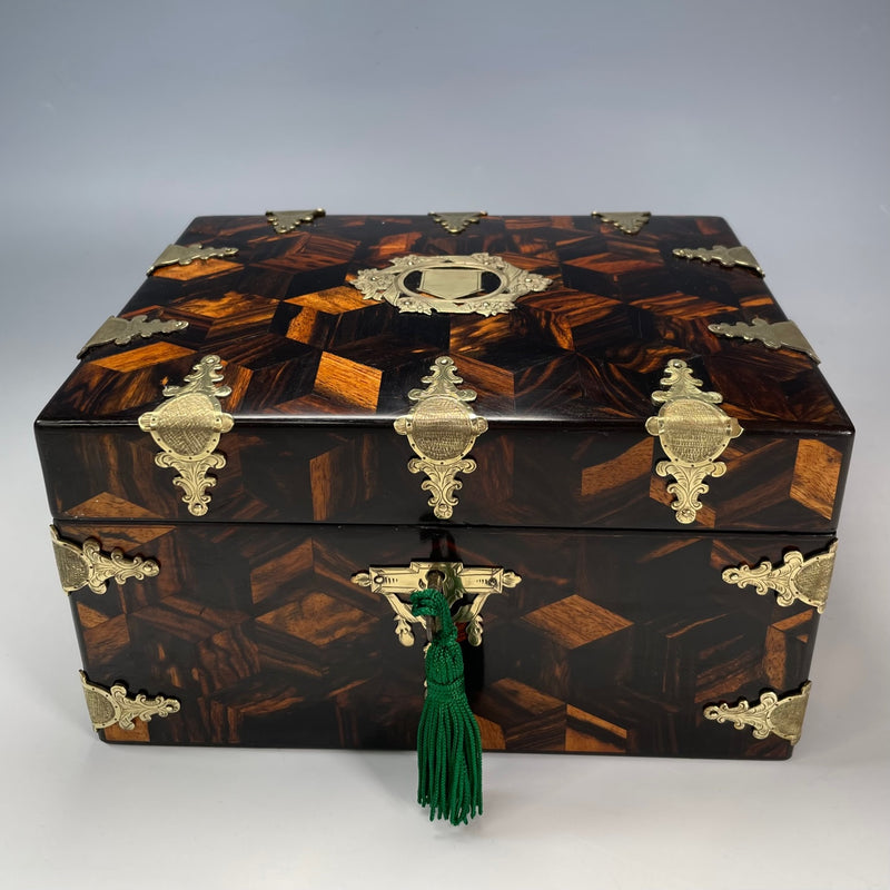 Victorian Coromandel Tumbling Block Jewellery Box