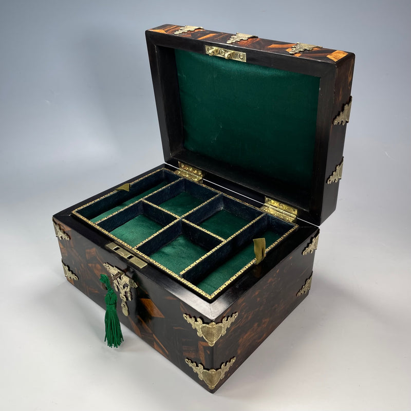 Victorian Coromandel Tumbling Block Jewellery Box