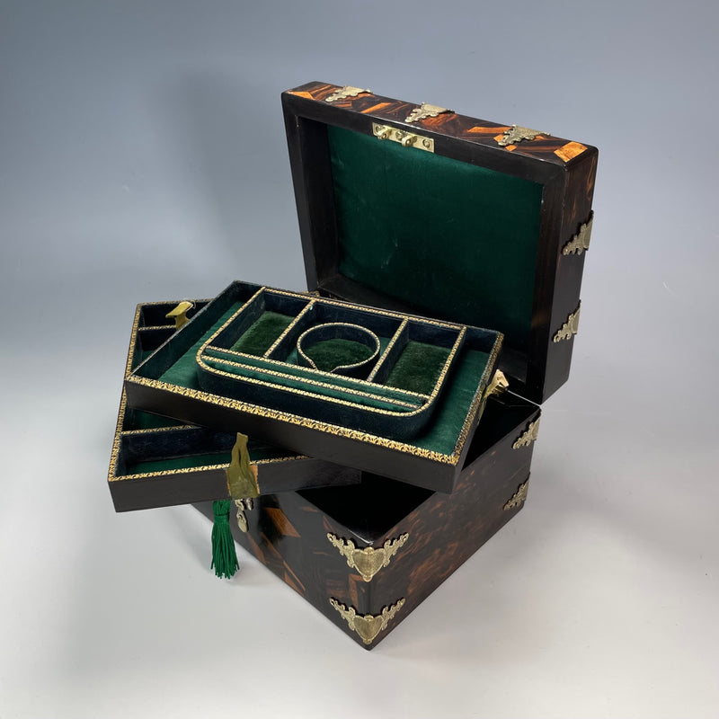 Victorian Coromandel Tumbling Block Jewellery Box