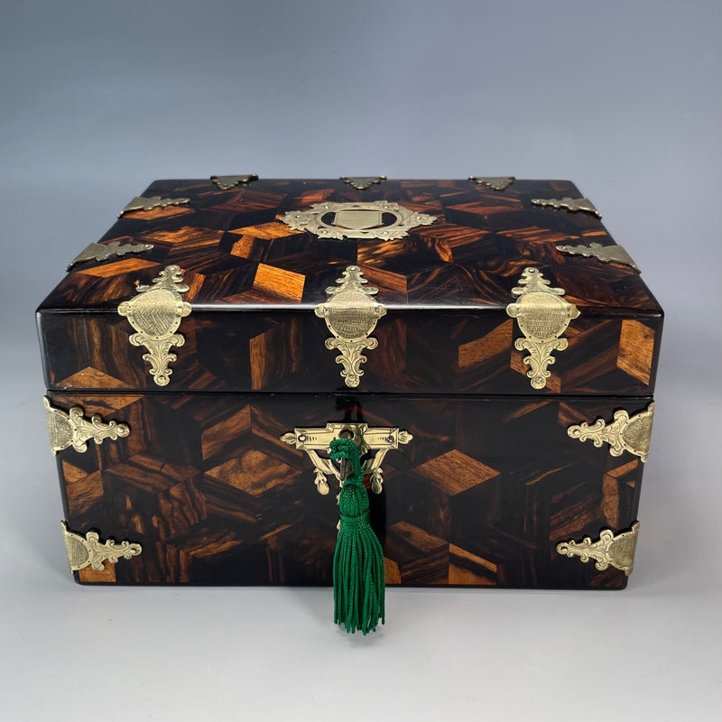 Victorian Coromandel Tumbling Block Jewellery Box