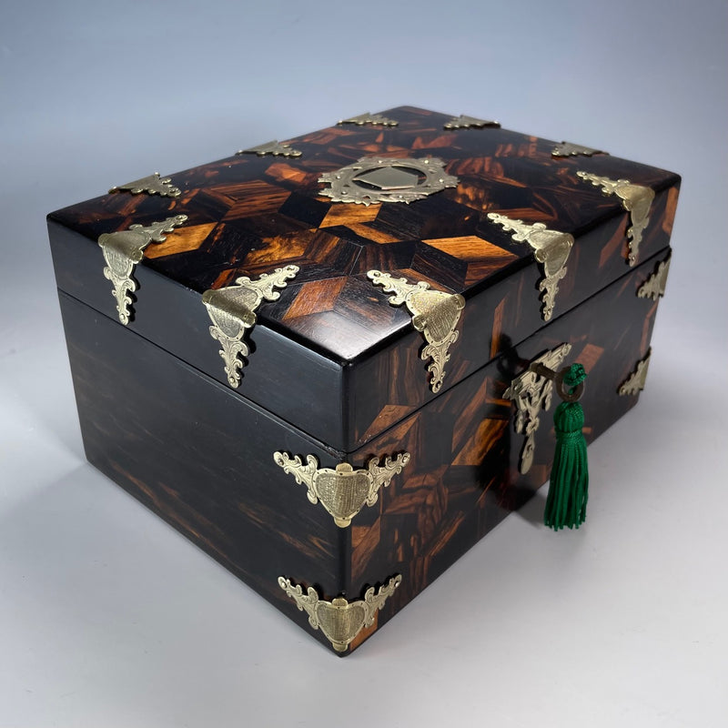 Victorian Coromandel Tumbling Block Jewellery Box