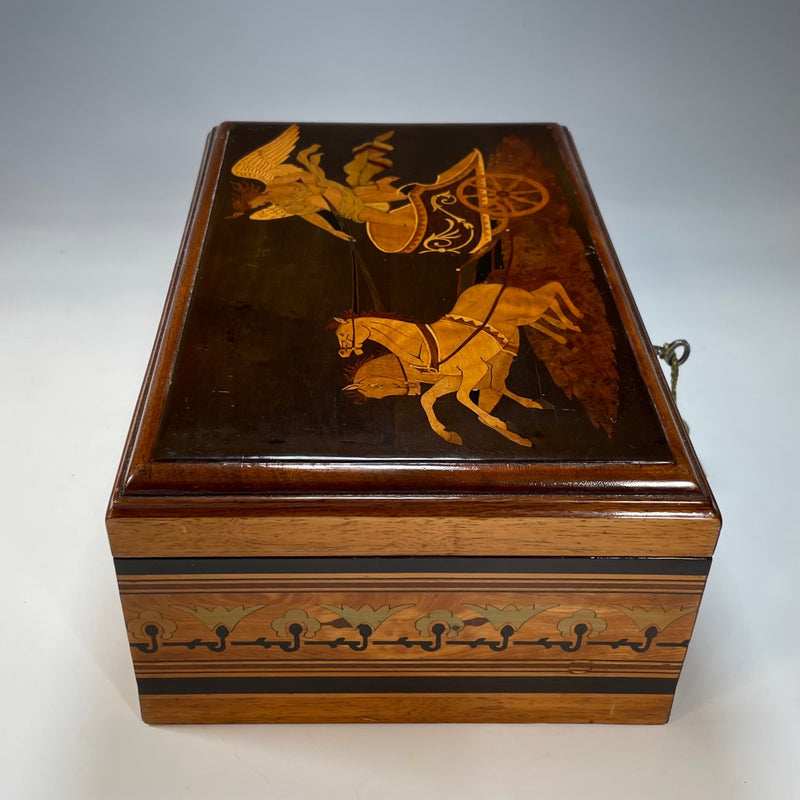 Art Deco Jewellery Box with Chariot Rider and Horses