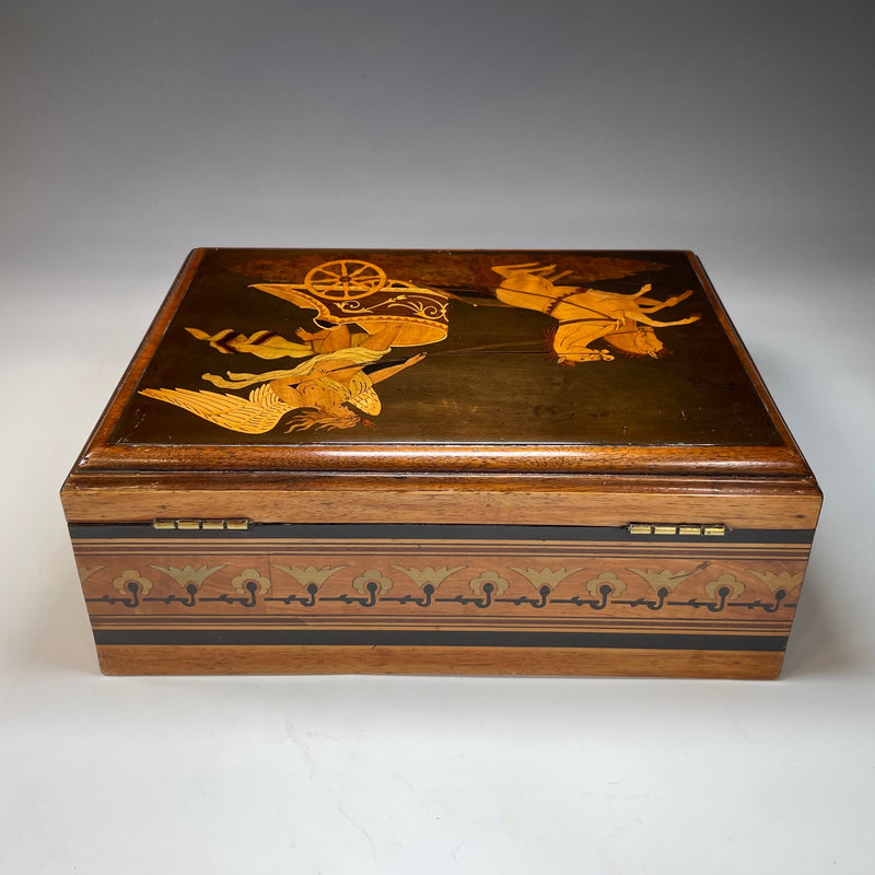 Art Deco Jewellery Box with Chariot Rider and Horses