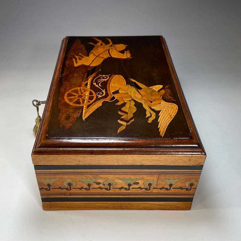 Art Deco Jewellery Box with Chariot Rider and Horses