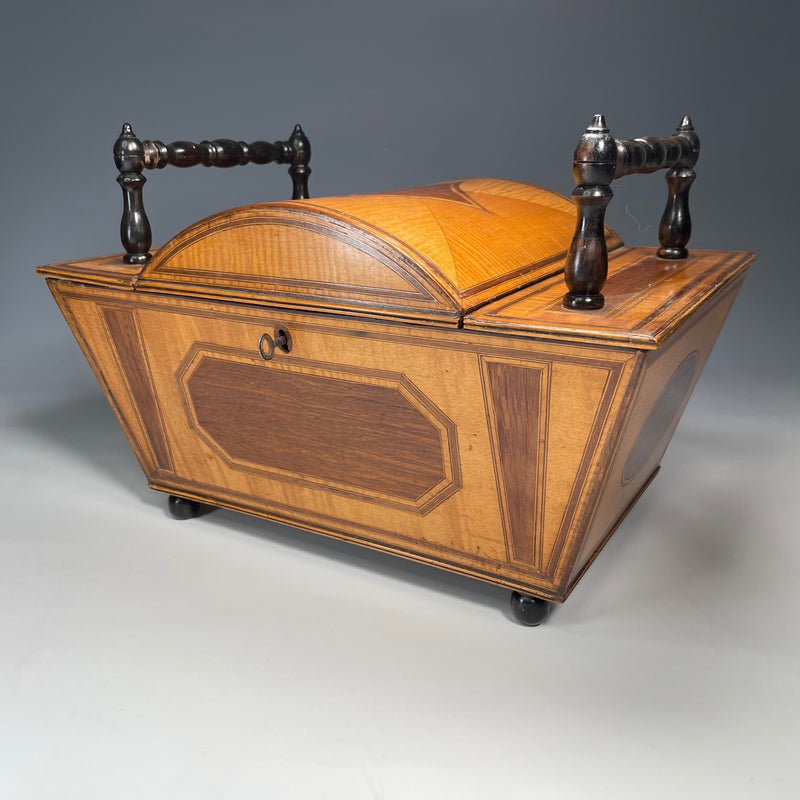 Georgian Satinwood & Purple Heart Work Box c.1825