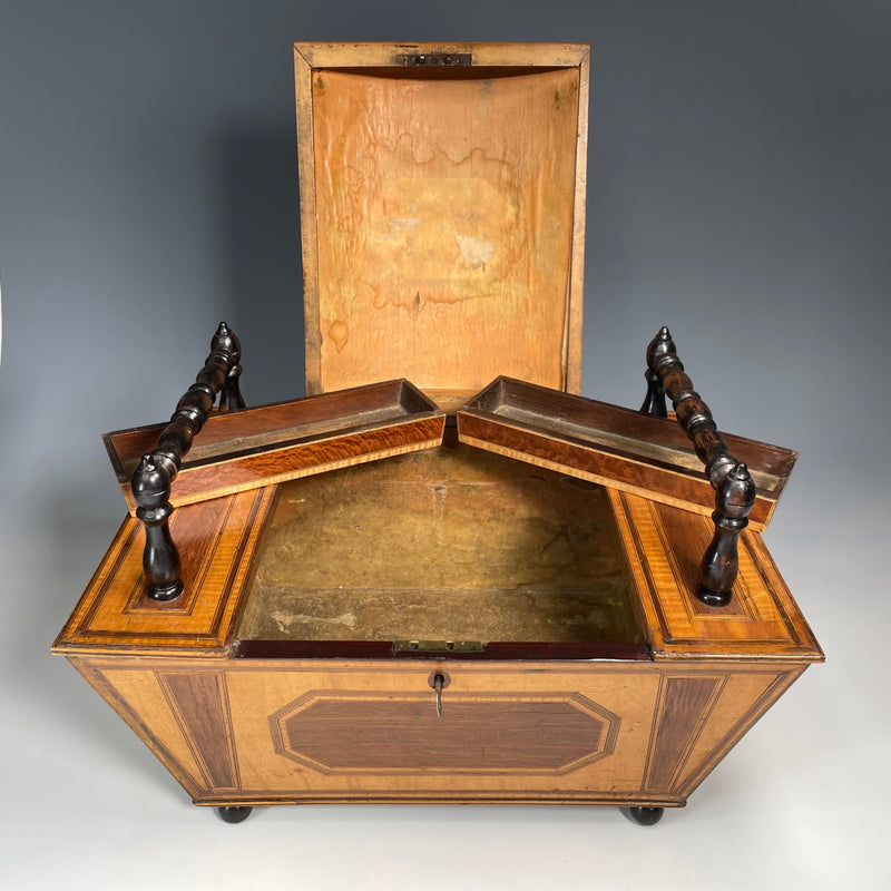 Georgian Satinwood & Purple Heart Work Box c.1825