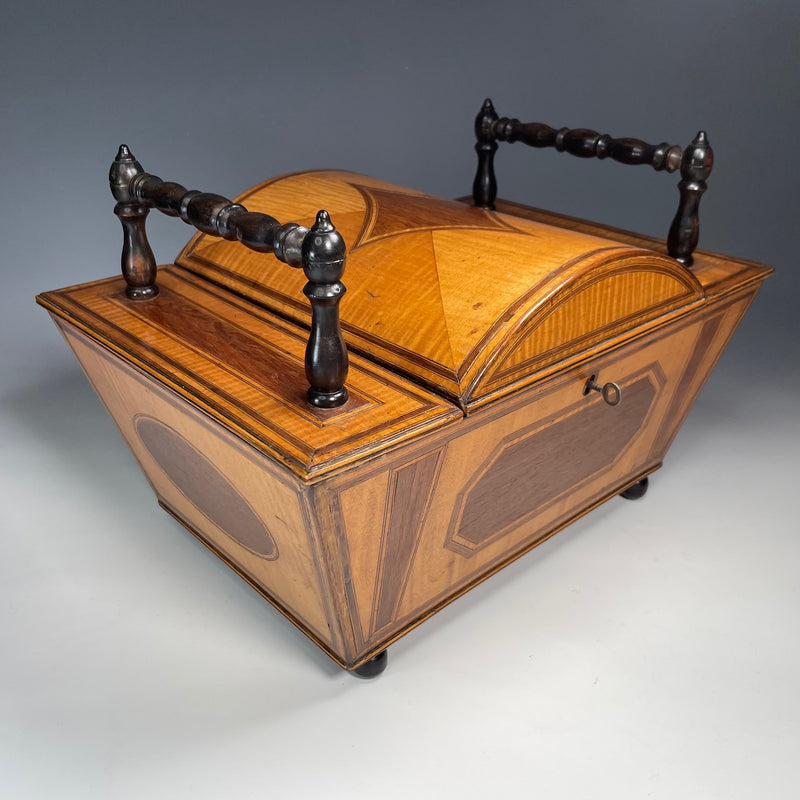 Georgian Satinwood & Purple Heart Work Box c.1825