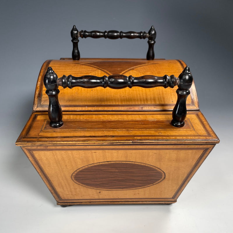 Georgian Satinwood & Purple Heart Work Box c.1825