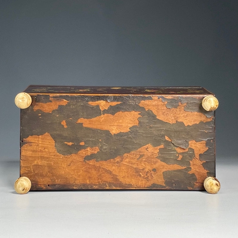 19th Century Mahogany Painted Tea Caddy in the Sheraton Style