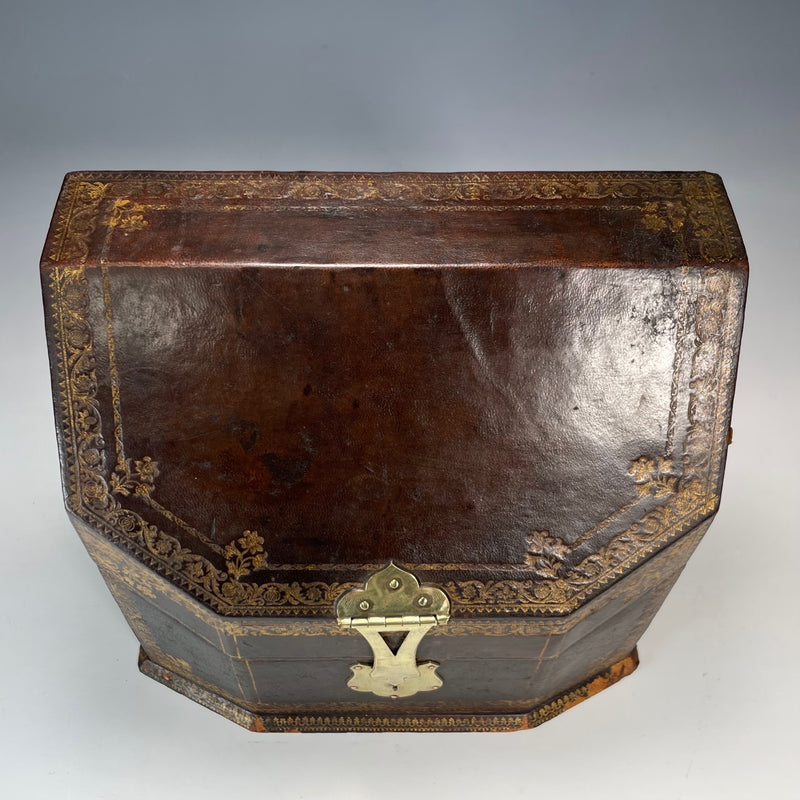 19th Century Gilt Tooled Leather Stationery Box by Dreyfous