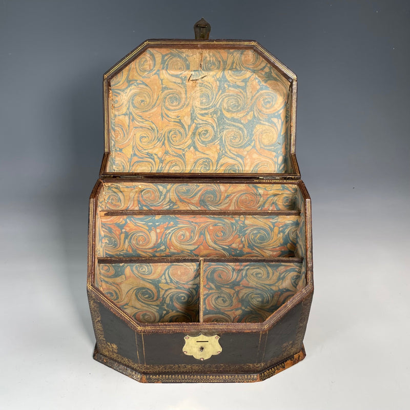 19th Century Gilt Tooled Leather Stationery Box by Dreyfous