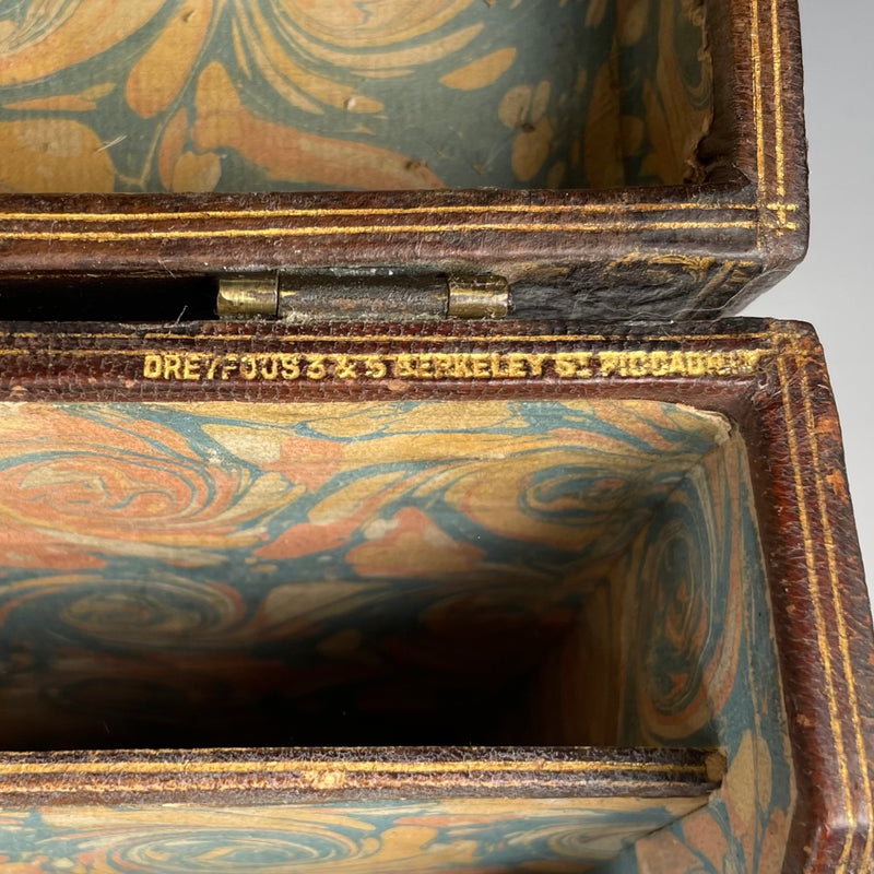 19th Century Gilt Tooled Leather Stationery Box by Dreyfous