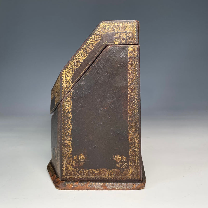 19th Century Gilt Tooled Leather Stationery Box by Dreyfous