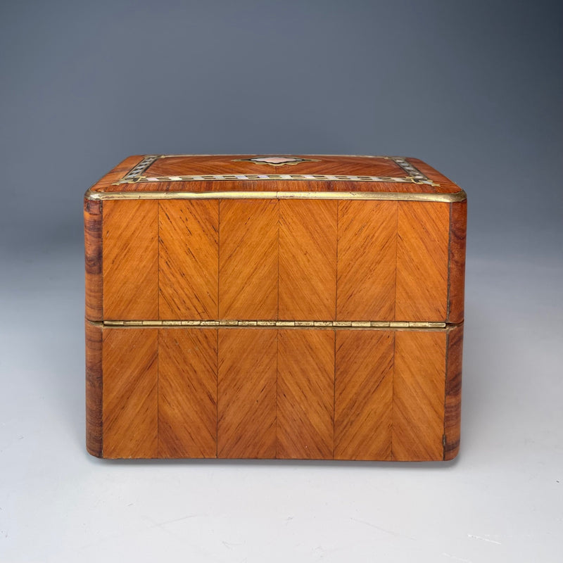 19th Century French Kingwood Perfume Casket with Baccarat Bottles