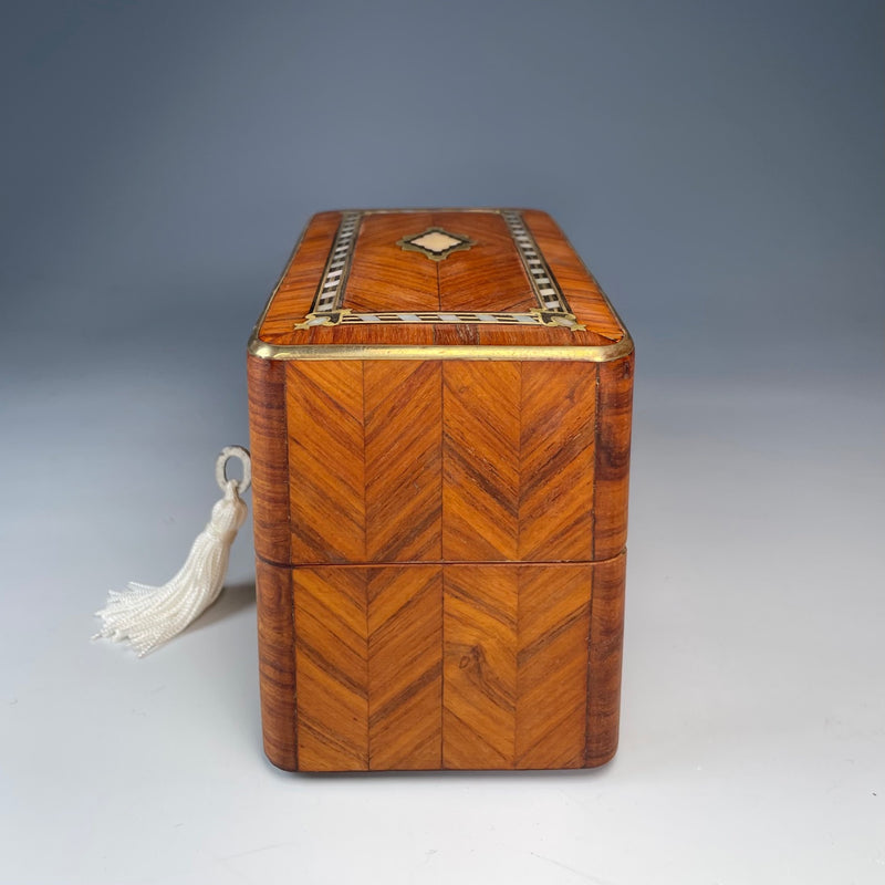 19th Century French Kingwood Perfume Casket with Baccarat Bottles