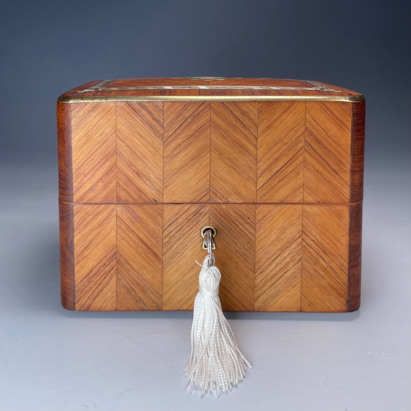 19th Century French Kingwood Perfume Casket with Baccarat Bottles