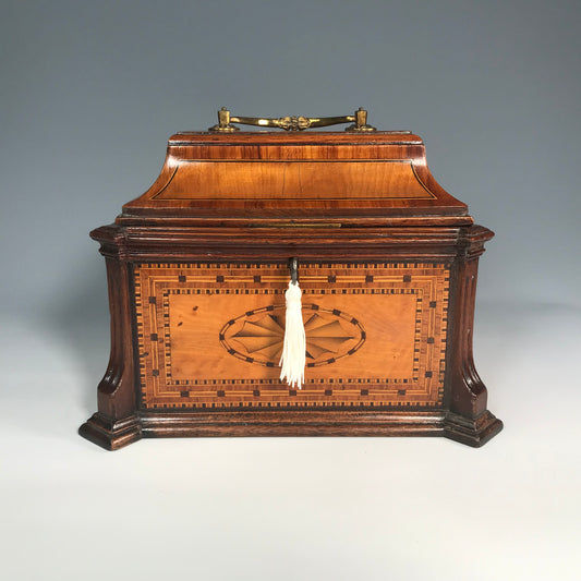 19th Century Kingwood & Parquetry Tea Caddy