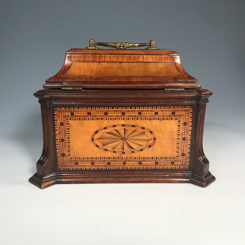 19th Century Kingwood & Parquetry Tea Caddy