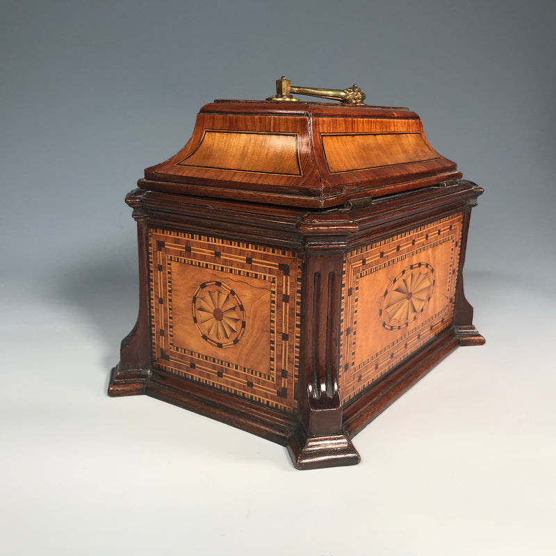 19th Century Kingwood & Parquetry Tea Caddy