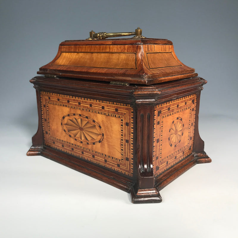 19th Century Kingwood & Parquetry Tea Caddy