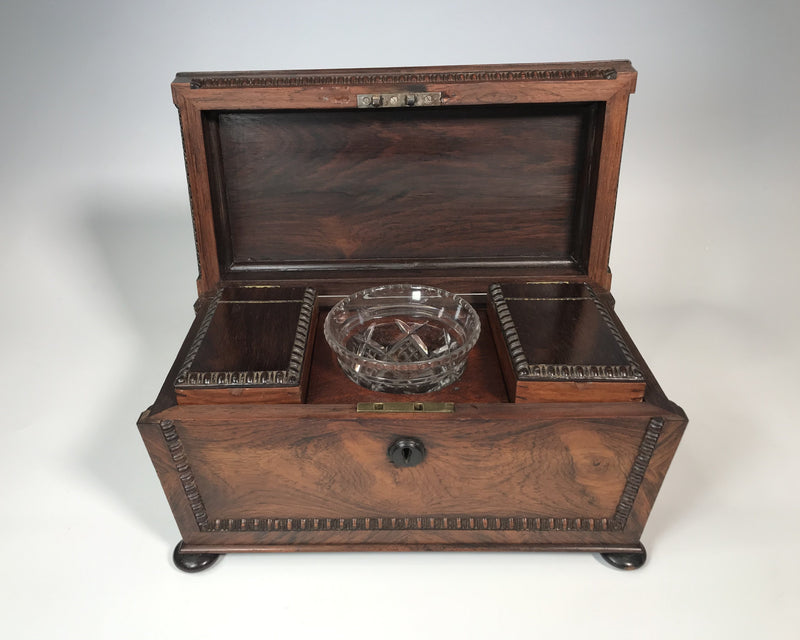 19th Century Iris Rosewood Sarcophagus Tea Caddy