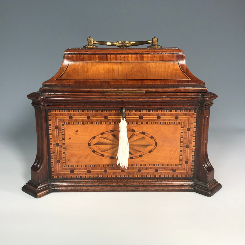 19th Century Kingwood & Parquetry Tea Caddy