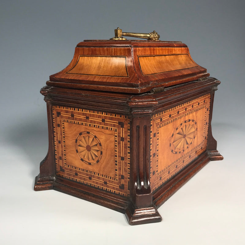 19th Century Kingwood & Parquetry Tea Caddy